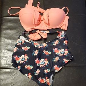 Coral Floral Bikini